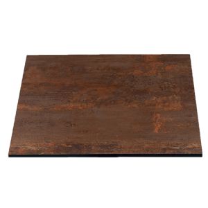 Plateau compact bois corten 70x70