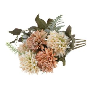 Bouquet 5 scabieuses tangerine blanc