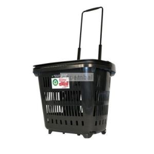 Panier  roulettes 34 litres noir recycl