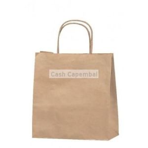 50 sacs kraft cru poignes torsades 45 x 17 x 48 cm