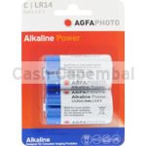 2 piles alcalines aa 1.5v lr14 agfa