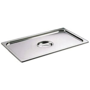 Couvercle inox avec poigne gn 2/3 pour bac gastronorme sans anse